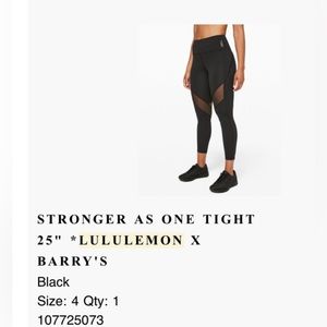 Lululemon X Barry’s Bootcamp ‘Stronger As One’ Tights 25”